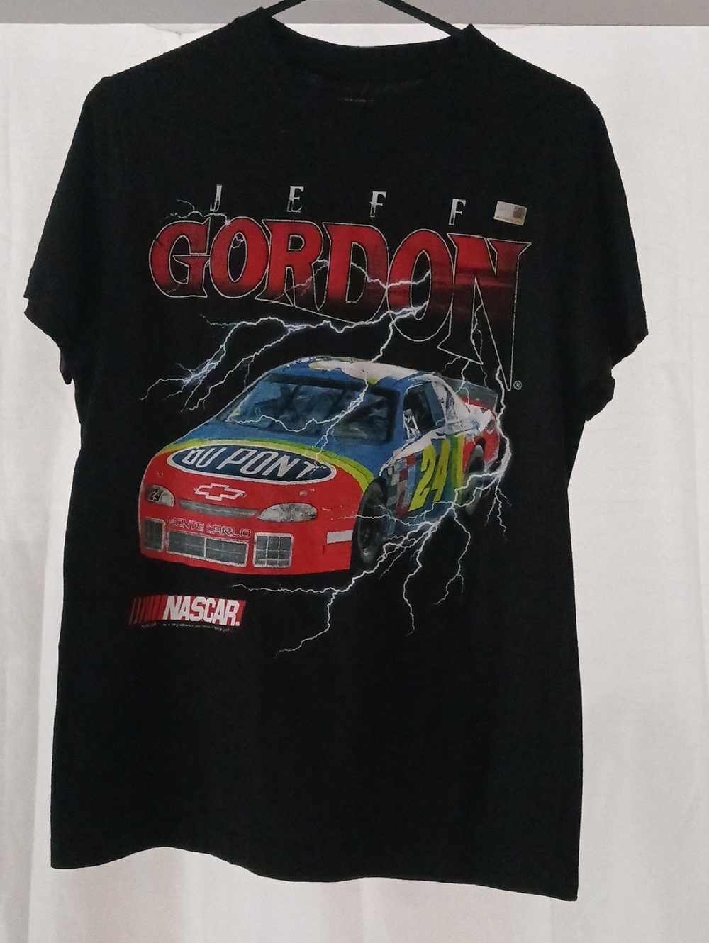 Nascar Black Crewneck Tee with White Logo